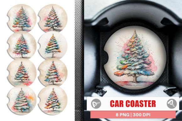 Car Coaster Watercolor Christmas Tree Review