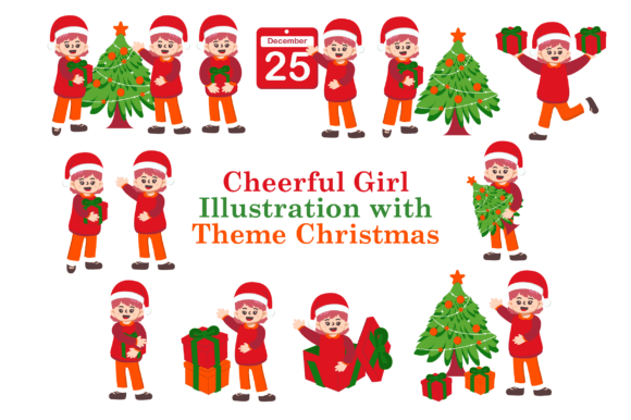 Cheerful Girl Illustration Christmas: A Designer’s Review for Branding and Marketing