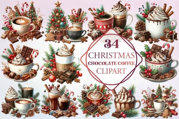 Christmas Chocolate Coffee Clipart Review