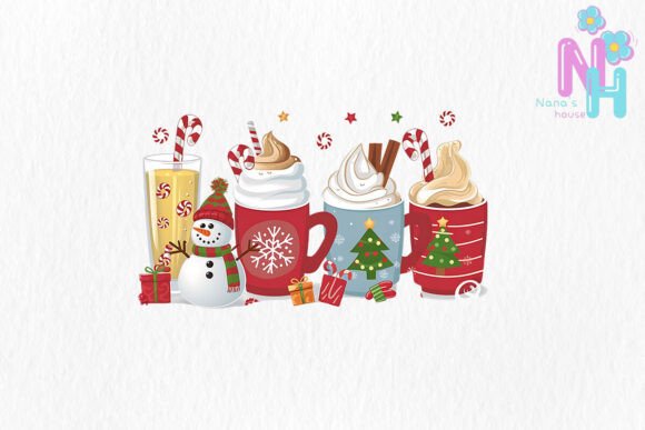 Christmas Coffee Sublimation Illustrations