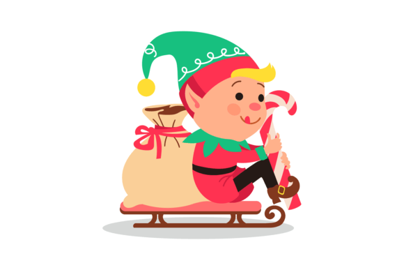 Christmas Elf. Santa Claus Helper. Carto Illustrations