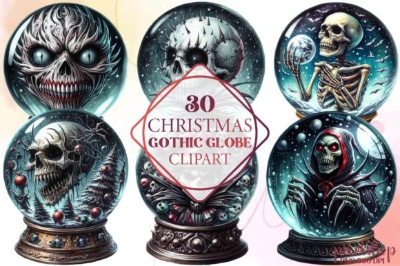 Christmas Gothic Globe Clipart Review for Real Client Work