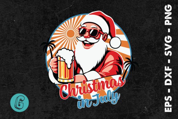 Christmas in July Santa Summer Vibes SVG for Illustrations
