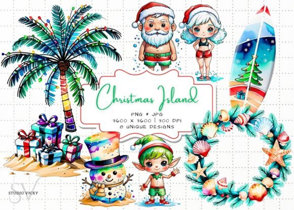 Christmas Island Art - Christmas in July Illustrations Review