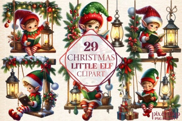 Christmas Little Fairy Clipart for Festive Illustrations