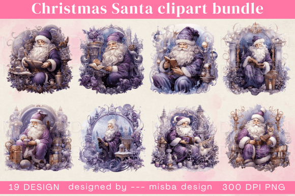 Christmas Santa Clipart Bundle: Modern Illustrations for Designers