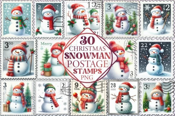 Christmas Snowman Postage Stamps: A Designer's Review of Seasonal Illustrations