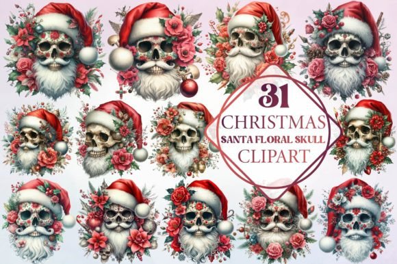 Christmas Vintage Santa Floral Skull Review