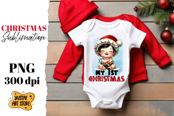 First Christmas Sublimation. Baby PNG Review