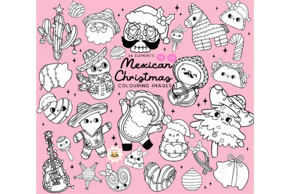 Mexican Christmas Coloring Digital Stamp Review