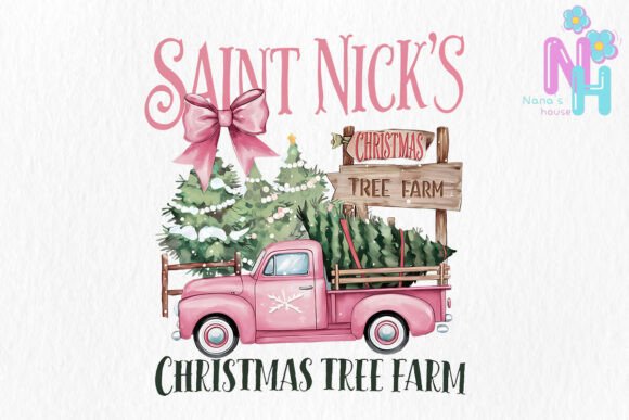 Santa Nick s Christmas Tree Farm Png Illustrations