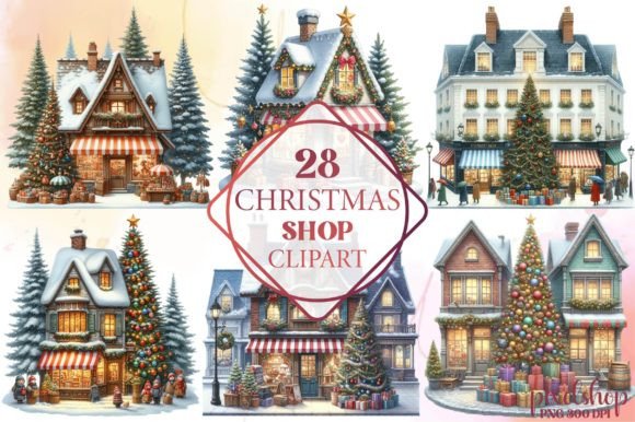 Watercolor Christmas Shop Clipart: A Freebies Review for Local Brands