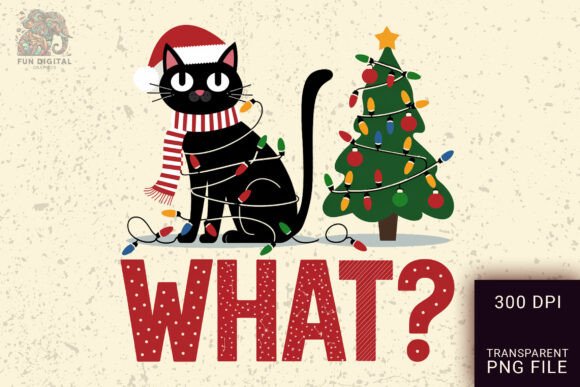 What Funny Cat Christmas Tree: A Designer’s Take on Holiday Illustrations